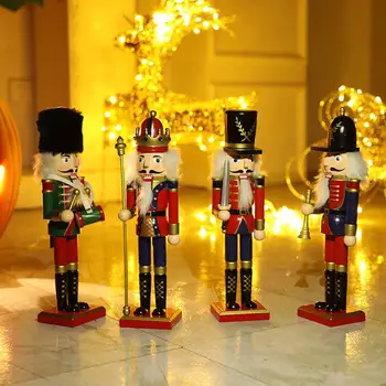 Velika Nutcracker Lutkovno Božični Okraski, Namizno Dekoracijo, Karikature, Risbe Orehi Vojaki Band Lutke Otroci Darilo 30 cm