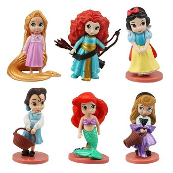 Disney Princesa figuric 8 cm Moana sneguljčica Merida Mulan morska deklica Tiana Jasmina Lutke Otroci Igrače Za Otroke, Zbiranje