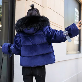 Zimska Pasja Jopiči Bombaž Padded Jakna Ženske Parka Warmness Korejski Moda Priložnostne Črna Kratka Coats Oversize Outwear 2020