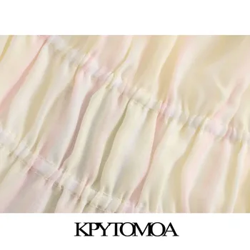 KPYTOMOA Ženske 2020 Sweet Modni Ogrlicom Stretch Odrezana Vintage Bluze Kvadratnih Ovratnik Puff Rokavi Ženske Majice Elegantna Vrhovi