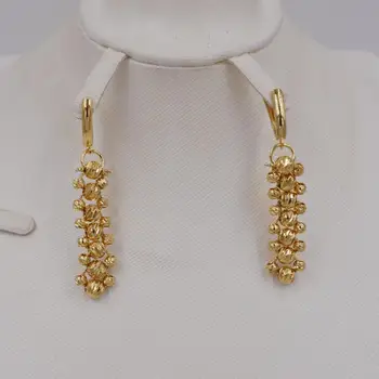 Visoka Kakovost Ltaly 750 Zlato barvo Nakit Set Za Ženske afriške kroglice jewlery moda ogrlico iz uhan nakit