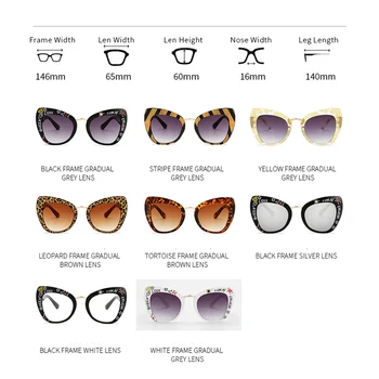 Retro Cat Eye Sončna Očala Ženske Tiskarske Črke Ljubezen Očala Steampunk Feminino Lunette Soleil 2020 Nova