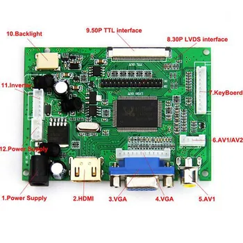 HDMI VGA 2AV LVDS ACC TTL Lcd-Zaslon Krmilnik 50pin Odbor komplet za 7 8 9 palčni LCD Monitor Malina Banana Pi pcduino C4-008