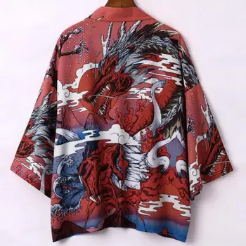 Tiskanje Japonski Kimono Jopico Kimono Letnik Moški Haori Samurai Kimonos Ulične Majica Poletje Novo Japanes Mens Haori Yukata