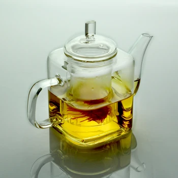 Stekla tetera, kvadratni čaj pot, 400ml speical čaj lonec s steklenim infuser