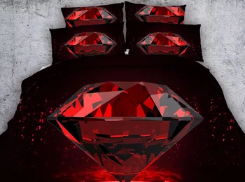 JF-264 Luksuzni Eclipse print odeja pokrovček nastavite 4pcs rdeče diamond bedclothes eno kraljica super king size posteljnina