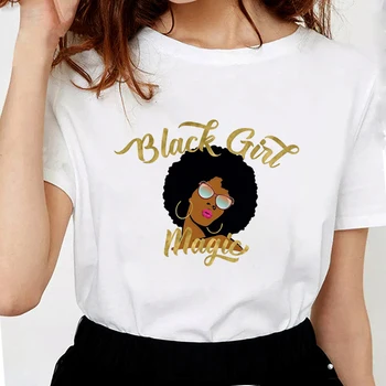 Black Magic Girl majica s kratkimi rokavi Ženske Novo Poletje Harajuku Črko T-majice za ženske Mehko Bombažno Lepa Afriške Beli Vrhovi S301