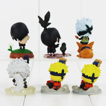 18pcs/veliko Naruto Uchiha 4-6 cm Sasuke Uchiha Itachi Kakashi Jiraiya PVC Akcijska Figura, Igrače Darilo za Otroke