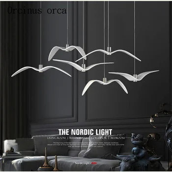 Nordijska ustvarjalne galeb lestenec sodobno minimalistično moda umetnost bar spalnica, jedilnica lučka Poštnina brezplačna