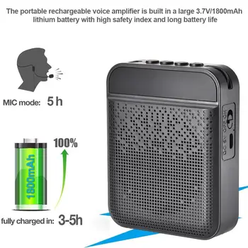 Megafon Bluetooth Zvočnik Prenosni Brezžični Telefonski Ojačevalec Polnjenje prek kabla USB Zvočniki z Mikrofonom Za Učitelja Turistični Vodnik