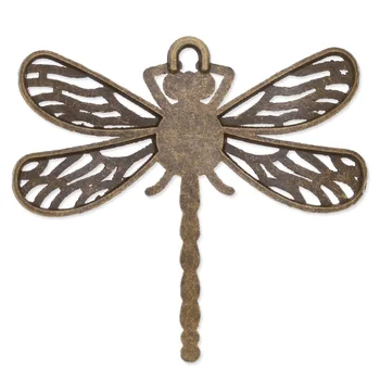 Dragonfly Obesek Pladenj Z 8 mm Okroglo Ploščo, Antique Bronze Obesek Prazne Fit 8 MM Cabochons, 20 kos -C3967