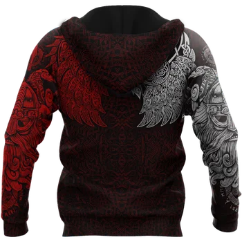 Viking - Ravens leta Midgard Rdeče 3D Tiskanih Unisex Deluxe Moški pulover s kapuco Zip Majica Puloverju Športna Jakna Trenirke DW0294