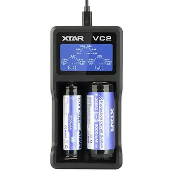 VC2 Prenosni Li-ion Polnilnik za Baterije NiMH Baterijo, Polnilnik Polnilnik 2 Reže za Pametno LCD Litij-Nikelj-vodik Baterije