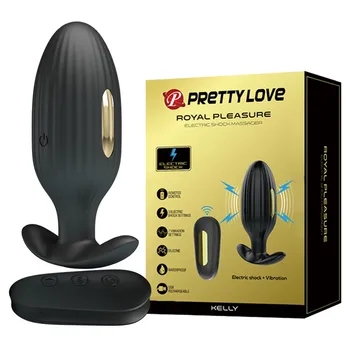 Lepa Ljubezen USB Polnjenje Brezžično Krmiljenje Električnega Udara Silikonski Analni Čep Sex Igrače Za Ženske, Moške Močan Analni Vibrator Dilator