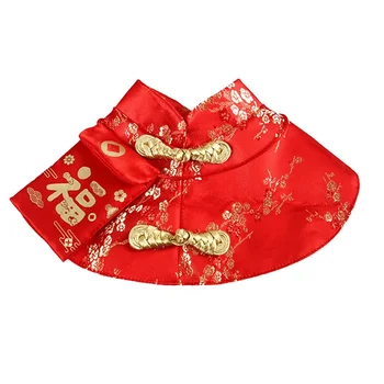 Kitajsko Novo Leto Obleke Za Psa Zimska Oblačila Stranka Plašč Kostum Kitajske Tang Dinastije Obleko Rdeče Sredstev Mucek Za Psiček
