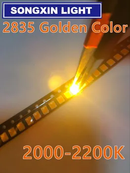 200pcs LED Čip Rumene Barve SMD 2835 Zlato rumeno Površinski SMT Noge Visoko Svetlost 2200K LED-Light Emitting Diode Žarnice