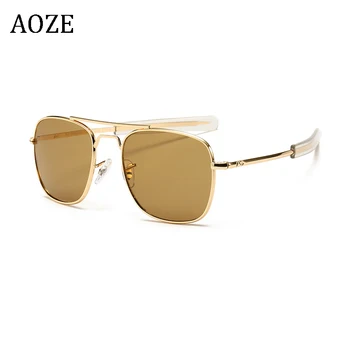 Moški luksuzne blagovne Znamke Oblikovalec sončna Očala Vintage moda Letalstva AO sončna Očala Za Moške Ameriški Vojski Vojaško Optično Steklo Objektiva