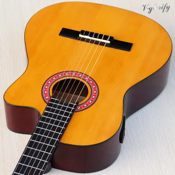 Oranžna barva cutway klasična kitara visok sijaj 39 palec 6 string najlon niz klasično kitaro z EQ