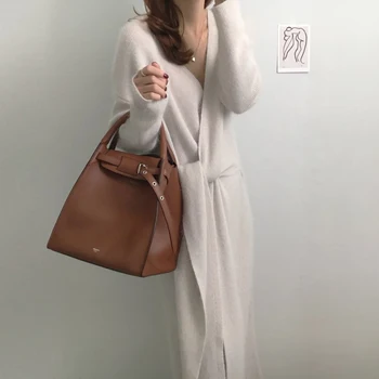 Nomikuma korejski Čipke Obleko Pulover Dolg Rokav Proti-vrat Elegantno Pletene Obleke 2020 Jeseni, Pozimi Ženske Osnovne Vestidos 6C271
