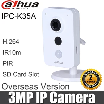 Dahua IPC-K35A 3MP kocka IP kamero KSeries PoE H. 264 Reža za Kartico SD IR10m Built-in Mic&Zvočnik, alarm PIR DH-IPC-K35A Omrežna Kamera