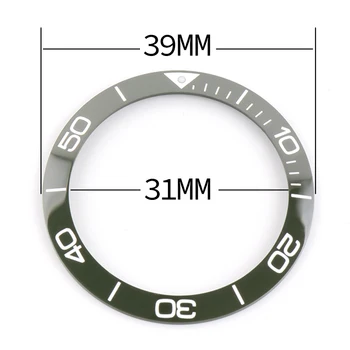 39 mm Svetlobna Črna Modra Keramično Ploščo Vstavite 41mm Izbiranje za Longines HYDROCONQUEST L3 Watch Face Ure Zamenjava Dodatki