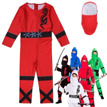 Otroci Ninjago Cosplay Kostum Fantje Oblačila, Otroci Halloween Noša Stranka Obleko Gor Otroci Ninja Cosplay Superheroj Jumpsuits Določa