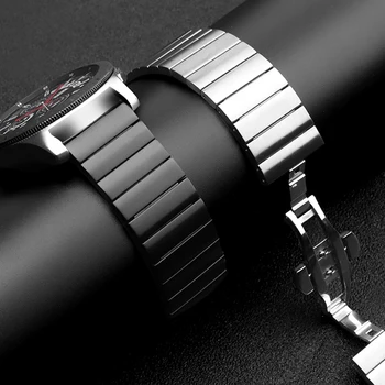 Iz nerjavečega Jekla, trak za Samsung Galaxy watch 46mm/42mm/Aktivna 2 trak Prestavi S3 Obmejni pas Huawei watch GT 2 zapestnica 20/22 mm