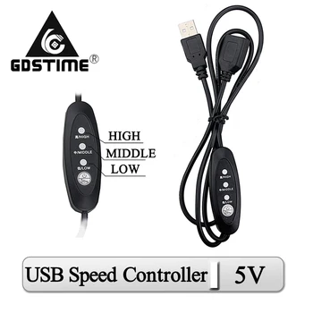 2 Kos Gdstime USB Hitrost Guverner Skladu 100 CM Podaljšek 5 Hitrosti Ventilatorja Nadzor Žice