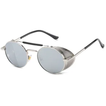 Novi Evropski in Ameriški steampunk sončna očala ženski strani vetrobransko steklo retro sončna očala flip okrogla kovinska sončna očala tovarne dire