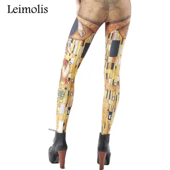 Leimolis 3D tiskanih fitnes push up vaja dokolenke ženske gotike Egipt poljub ljubimec plus velikost Visoko Pasu punk rock pants