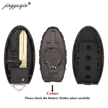Jingyuqin 20pcs/lot 3 4 Gumbi Smart Remote Key Lupini Primeru Za Nissan Lopov Teana Sentra Obratno Fob Avto Ključ Zajema Vstop brez ključa