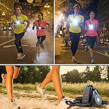 Šport na prostem, ki Teče LED Nočne Luči Opozorilne Luči USB Charge Prsih Svetilka Svetilka Za Kolesarjenje Kolo Svetlobe Nočni Tek