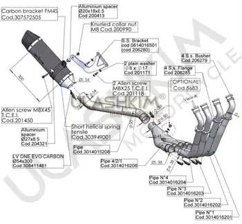Motorno kolo Celoten Izpušni sistem Sredini Povezavo cevi za SBK ZA Honda CB650 CBR650F CB CBR 650 CBR650 CB650F do 2020 Izpušnih plinov