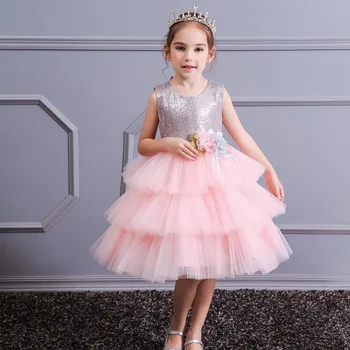 Novo Visoko-kakovostni razred Vezenje Dekleta Obleke Za Božično zabavo Princesa Obleke brez Rokavov Poročno Obleko Za Dekleta Obleke