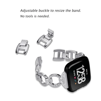 Za Fitbit Obratno 2 watch band iz nerjavečega jekla diamantno zapestnico trak Moda metal band za fit bit obratno 2 / nazaj / nazaj lite