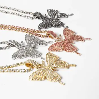 Stonefans ogrlica z metulj obesek, ogrlica z strass, ženski kristalno verige, ogrlico in nakit