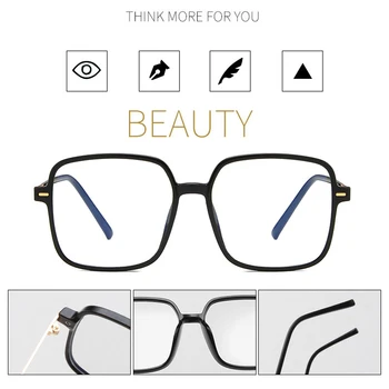 Iboode Letnik Anti Modra Svetloba Očala Ženske TR90 Pregleden Oversize Očala Okvir Moških Ravno Ogledalo Očala blagovne Znamke Design