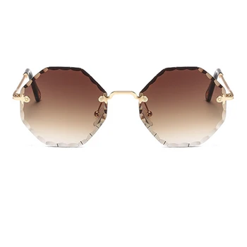 Vintage Gradient odtenkih za ženske do leta 2020 Retro krog Rimless sončna Očala Ženske blagovne Znamke sončna Očala Za Žensko Oculos de sol UV400