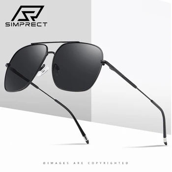 SIMPRECT 2021 Novo Polarizirana sončna Očala Moških Kovinskih Kvadratnih Anti-glare Voznika Retro sončna Očala Visoko Kakovostna sončna Očala Za Moške