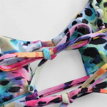 Leopard natisniti bikini 2020 mujer High cut kopalke ženske ključavnična luknja kopalke Niz kopalke ženske String kopalke plaža obrabe