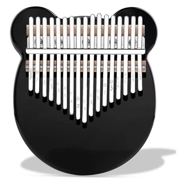 17 Tipke Kalimba Kristalno Palec Klavir Akril Prenosni Glasbeni Instrument, Darila za Otroke, Odrasle Začetnike (Black)