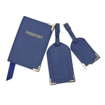Monogram začetne črke unisex saffiano usnje imetnik potnega lista tags prtljage potni list pokrovček nastavite potovanja accessorries