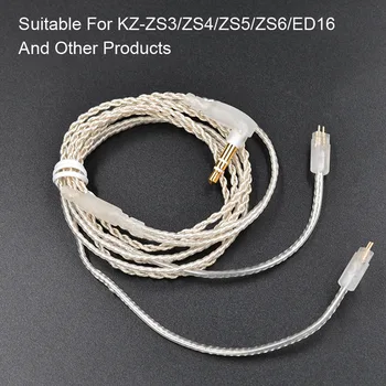 KZ ZS10/ZSA/ZS6 Srebro Nadgradnjo Slušalke Kabel Snemljiv Avdio Kabel 3,5 mm 3-polnim Jack 0,75 mm 2 Pin Slušalke Žice Za ZS5/ED16