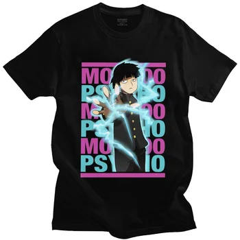 Klasična Manga Shigeo Kageyama T-shirt Moški Kratek Rokav Čistega Bombaža Anime Majica Cool Mob Psiho 100 Tee Vrhovi Oblačila Merch