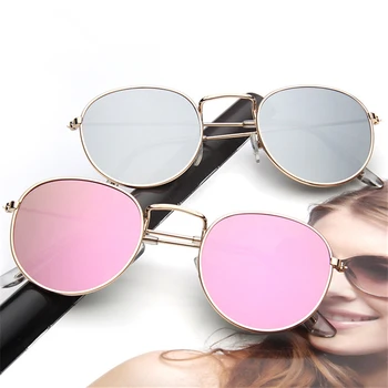 Debelo 20PCS retro okrogla sončna očala ženske, moške blagovne znamke oblikovalec sončna Očala za ženske Zlitine ogledalo sončna očala