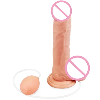 Realističen Penis Semena razpršeno Vodo Dildo Ogromen Penis Petelin z Žogo Adult Sex Igrače za Ženske, Lezbijke, Masturbator Ponaredek Penis Dildos