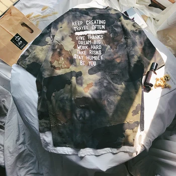 Prikrivanje raztrgana t-majice, moške obleke 2020 5xl ulične vojaške kratek rokav hip hop tshirt bombaž mozaik tee majica
