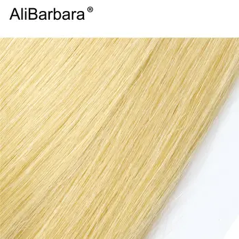 Brazilski ravne Lase Vezavi Snope Blond #613 lase tkanje AliBarbara Las Človeških Las Snope Razširitev 10-28 palca