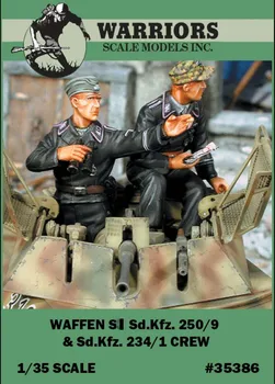 1/35 po drugi svetovni VOJNI nemška Waffen Sd.Kfz.250/9 & Sd.Kfz.234/1 Posadke (2 Smolo Številke/Nastavite,št tank) Bojevniki #35386