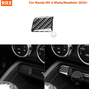 Za Mazda MX-5 Miata Roadster Ogljikovih Vlaken Center Shranjevanje Gumb Preklopite Pokrov Trim Nalepke 2016+ MX5 ND Notranjost Avtomobila Dodatki